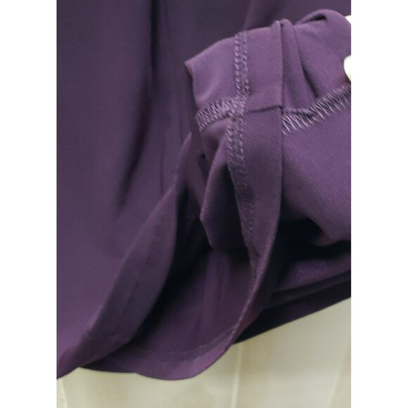 Lauren Ralph Lauren Scoop Neck Dress, Sz 14, Dark Purple, Ruched Sheath Cocktail - Picture 6 of 8